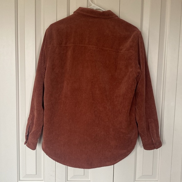 Super soft dark orange women’s reversible corduroy fleece jacket shacket size S - Picture 2 of 5